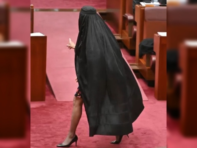 australian-senator-pauline-hanson-censured,-barred-for-‘racist’-burqa-with-high-heels-protest