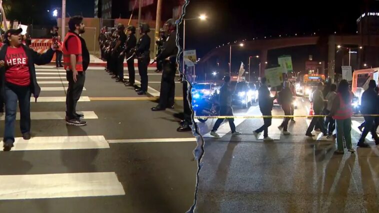 lax-travelers-abandon-cars,-walk-to-airport-as-protesters-block-building-during-thanksgiving-rush