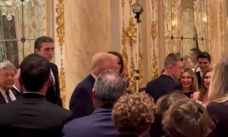 going-viral:-barron-trump-towers-over-president-and-first-lady-melania-at-thanksgiving-dinner-(video)