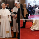 pope-leo-visits-turkey’s-famous-blue-mosque-in-his-socks-—-but-refuses-to-join-prayer