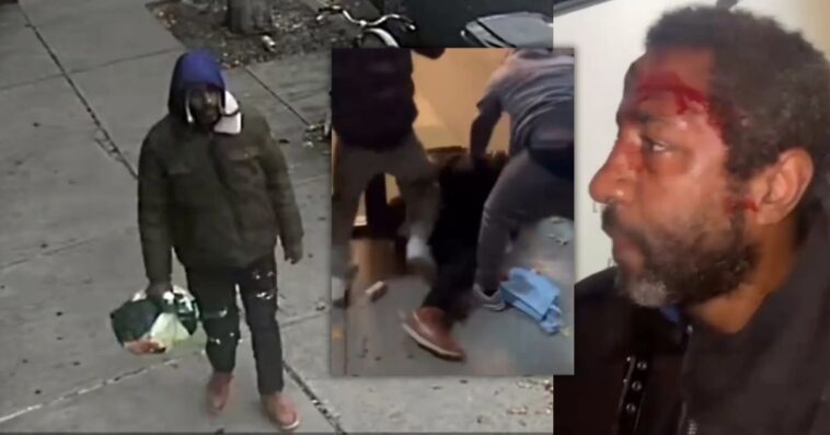 insane-video:-brooklyn-serial-spitter-targeting-white-women-bloodied-in-brutal-beatdown-after-quick-release-from-custody