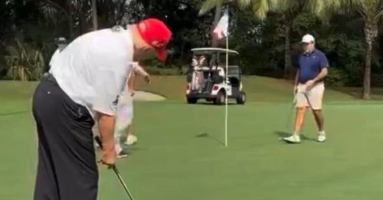watch:-president-trump-makes-chip-shot-and-walks-away-like-a-boss-in-viral-video