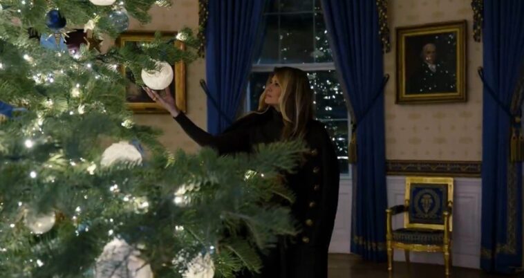 first-lady-melania-trump-unveils-this-year’s-stunning-white-house-christmas-decorations-(video)
