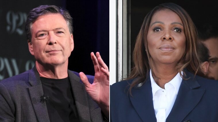 justice-department-considers-pursuing-new-indictments-against-james-comey,-letitia-james:-report