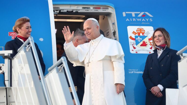 pope-leo-xiv-praised-for-‘dressing-with-respect’-aboard-airplane-in-new-civility-push