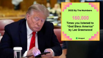 trump’s-2025-spotify-wrap-reveals-he-listened-to-‘god-bless-the-usa’-160,000-times