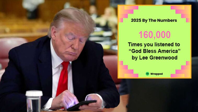 trump’s-2025-spotify-wrap-reveals-he-listened-to-‘god-bless-the-usa’-160,000-times