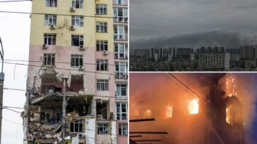 russian-drones,-missiles-pound ukraine before-zelensky’s-meeting-with-trump