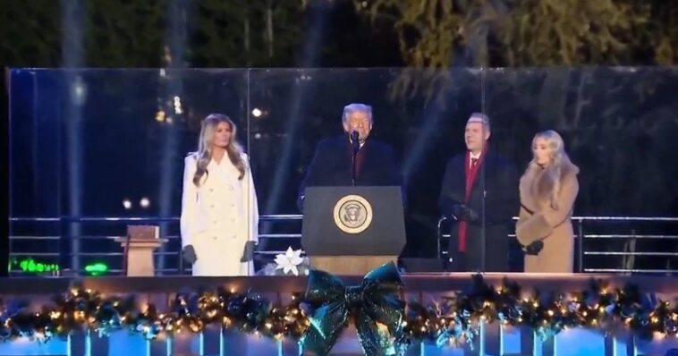 president-trump-and-first-lady-melania-light-national-christmas-tree-to-massive-applause-(video)