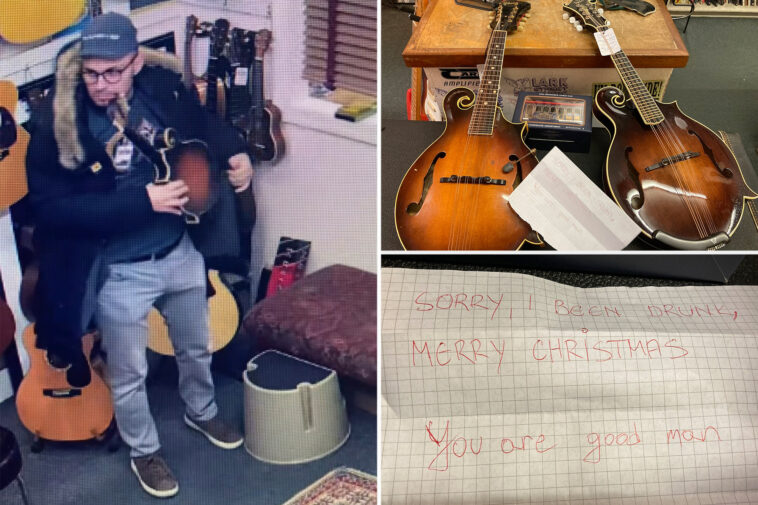 tipsy-thief-allegedly-steals-2-mandolins-from-nj-music-store,-returns-them-with-note-saying-‘i-been-drunk’