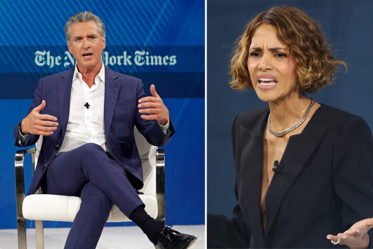 gavin-newsom-cowers-to-halle-berry’s-jab-over-‘devaluing’-women-at-nyt-summit:-‘just-connected-with-her-manager’