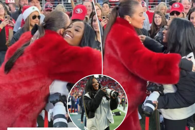 simone-biles,-olivia-culpo-get-chummy-before-niners-vs.-bears-game