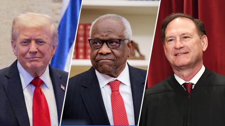 trump-dismisses-calls-for-alito,-thomas-to-step-down-from-supreme-court,-calling-them-‘fantastic’