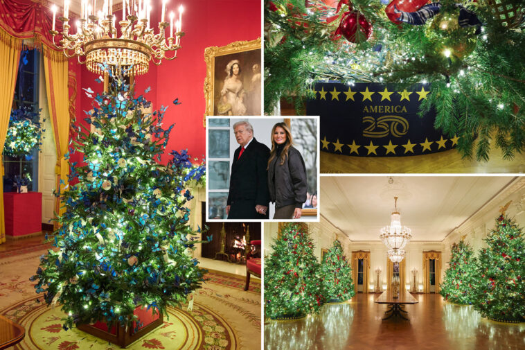 first-lady-melania-trump-unveils-white-house-christmas-decorations:-‘warmth-and-comfort-‘