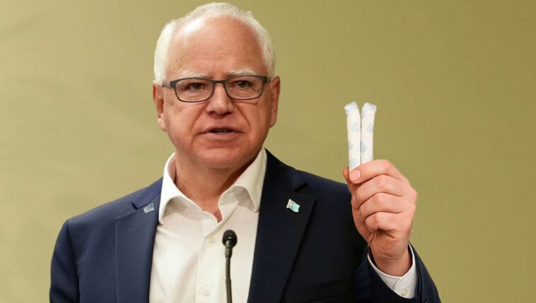 tim-walz-offers-journalists-free-tampons-to-stop-talking-about-fraud-scandal