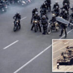 powerful-image-of-lone-iranian-protester-in-front-of-security-forces-draws-parallels-to-tiananmen-square-‘tank-man’