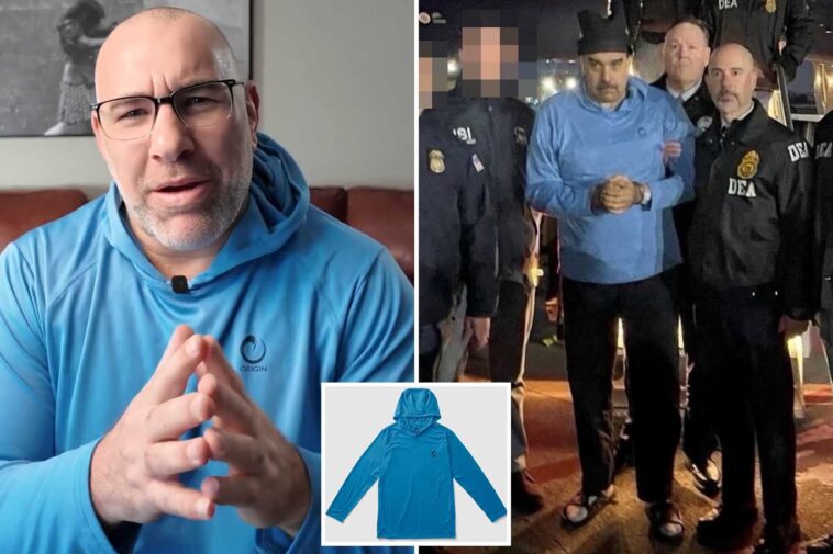 maine-based-company-says-it’s-being-inundated-with-calls-after-shackled-maduro-pictured-wearing-its-blue-hoodie