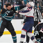sharks’-ryan-reaves-knocked-down-in-haymaker-filled-fight-with-blue-jackets’-mathieu-olivier