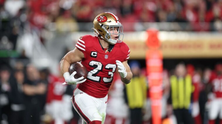 christian-mccaffrey-among-wild-card-weekend’s-top-30-predicted-anytime-touchdown-scorers