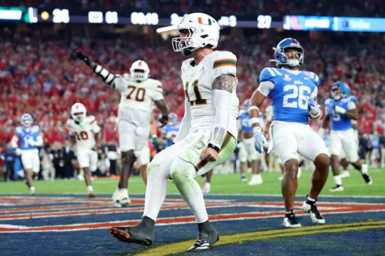 carson-beck’s-late-heroics-propel-miami-to-thrilling-win-over-ole-miss-and-berth-in-cfp-title-game