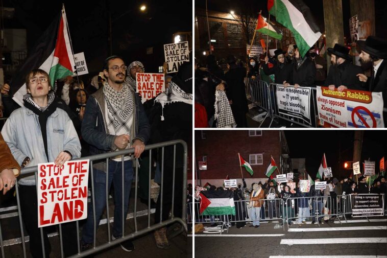 anti-israel-protesters-descend-on-nyc-synagogue,-jewish-school-while-shouting,-‘we-support-hamas’