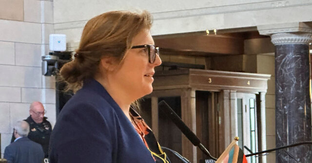 nebraska-state-sen.-machaela-cavanaugh-tears-down-prageru-historical-exhibit-from-state-capitol-walls
