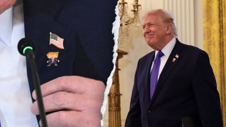 trump-wears-‘happy-trump’-pin-alongside-american-flag-during-white-house-oil-executive-meeting
