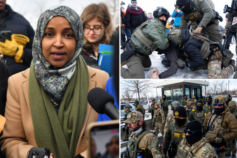 ilhan-omar-squares-off-against-feds,-joins-minneapolis-protesters-after-being-kicked-out-of-ice-facility