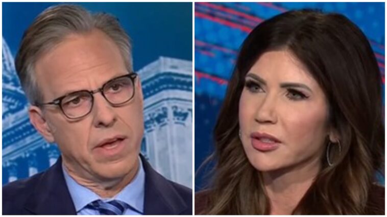 watch:-dhs-secretary-kristi-noem-shuts-down-jake-tapper-with-an-important-reminder-after-he-lectures-her-on-her-comments-following-ice-self-defense-shooting