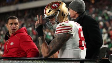 49ers’-kittle-carted-off-field-with-achilles-injury