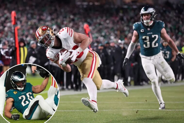 49ers-rally-after-george-kittle-injury-to-end-eagles’-quest-of-super-bowl-repeat