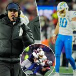 chargers’-jim-harbaugh-justin-herbert-combination-left-empty-handed-yet-again-in-playoffs