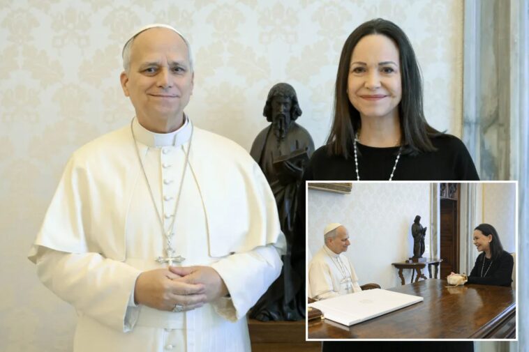 pope-leo-xiv-meets-with-venezuelan-opposition-leader-maria-corina-machado-in-quiet-sitdown