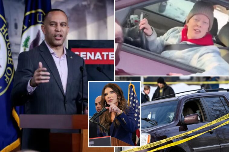 hakeem-jeffries-calls-for-kristi-noem-ouster-after-dhs-response-to-renee-good-shooting:-‘she-should-be-run-out-of-town’