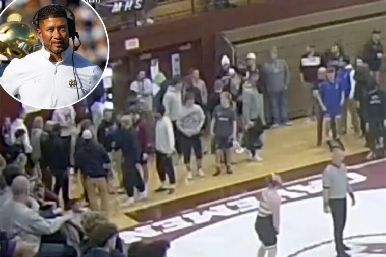 security-footage-of-notre-dame-coach-marcus-freeman’s-incident-with-wrestling-coach-revealed