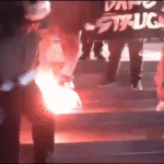anti-ice-agitators-burn-american-flag-outside-california-federal-building
