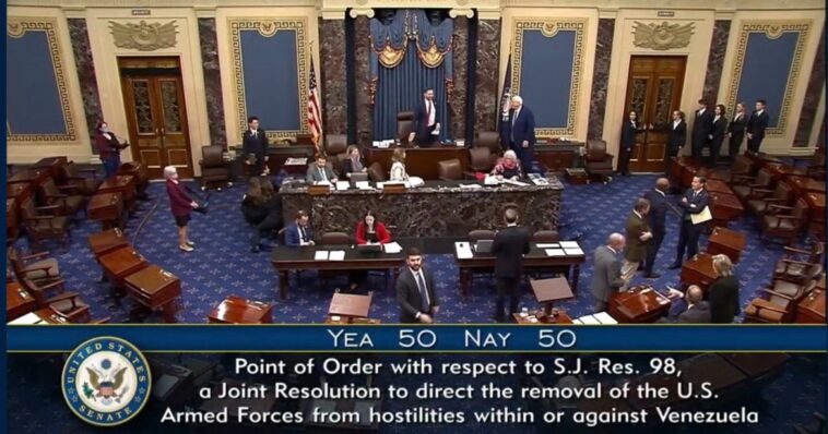 breaking:-senate-republicans-strike-down-venezuela-war-powers-resolution-–-two-gop-senators-flip-–-vance-cast-tie-breaking-vote