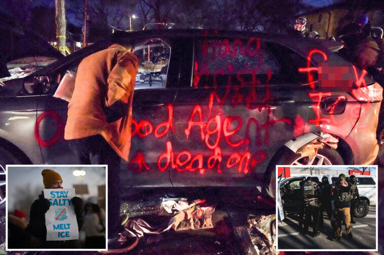 hateful-anti-ice-agitators-vandalize-car-with-horrifying-threat:-‘only-good-agent-is-a-dead-one’