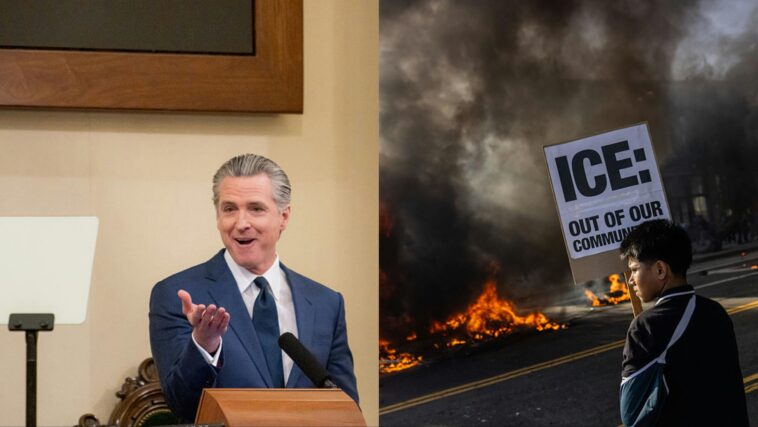 months-after-violent-riots,-newsom-claims-that-‘california-cooperates-with-ice’