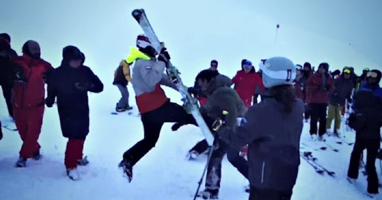 white-riot:-wild-brawl-pits-skier-against-snowboarders-at-an-elite-resort-in-the-french-alps-(video)