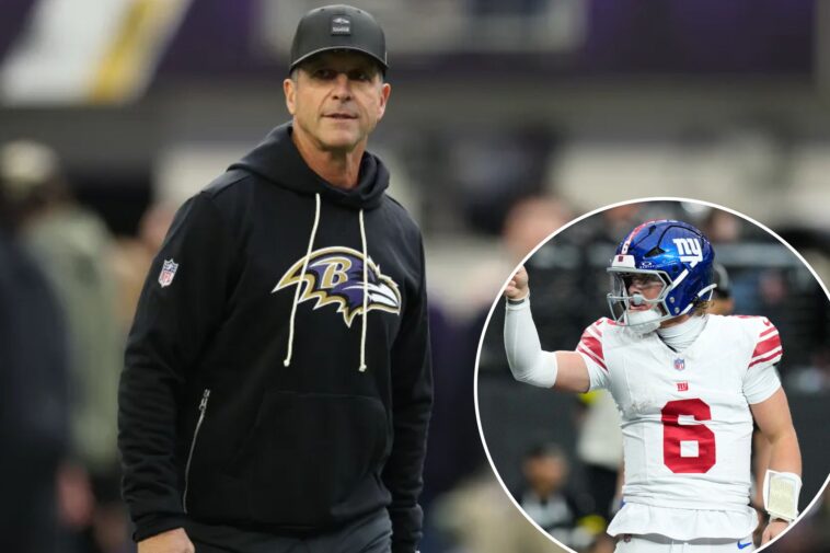 john-harbaugh-immediately-talking-playoffs,-love-of-jaxson-dart-after-inking-giants-deal
