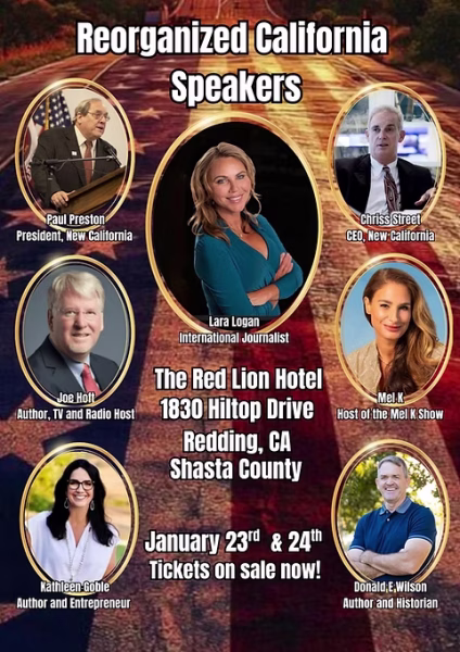 come-join-us:-joe-hoft,-lara-logan-and-mel-k-in-shasta-county,-california-this-weekend