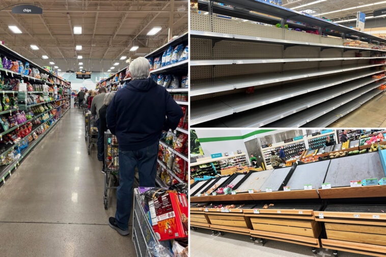frantic-grocery-shoppers-empty-shelves-before-arctic-blast,-snow-barrels-across-us