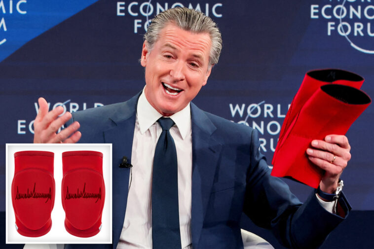 gavin-newsom-hawking-$100-kneepads-on-his-website-featuring-president’s-signature-—as-he-continues-crude-anti-trump-schtick