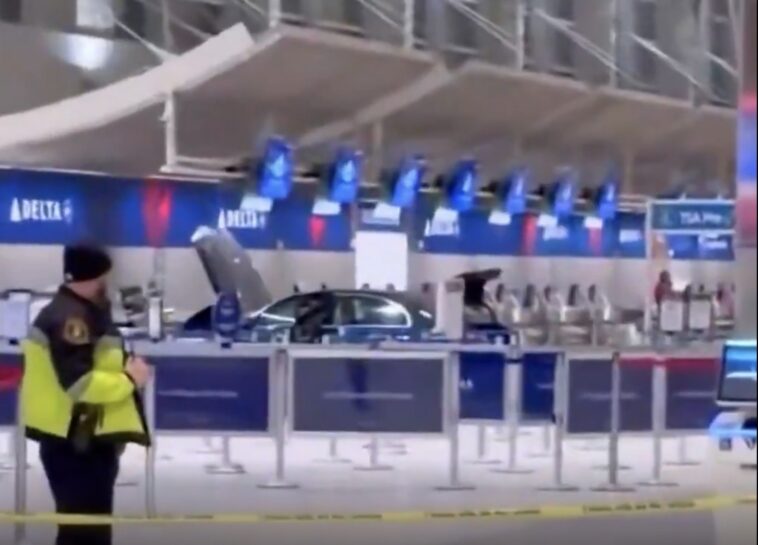chaos-at-detroit-airport-after-football-fan-crashes-vehicle-into-terminal-building-(video)