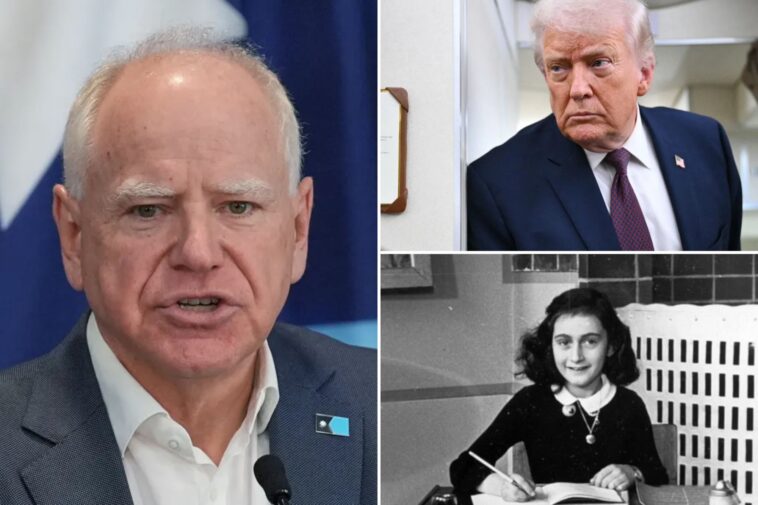 holocaust-museum-scolds-tim-walz-over-‘deeply-offensive’-comparison-of-trump-to-horrors-witnessed-by-anne-frank