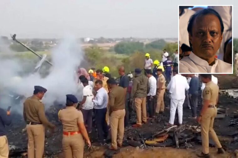 private-plane-crashes-in-india,-killing-deputy-chief-minister-ajit-pawar-and-4-others
