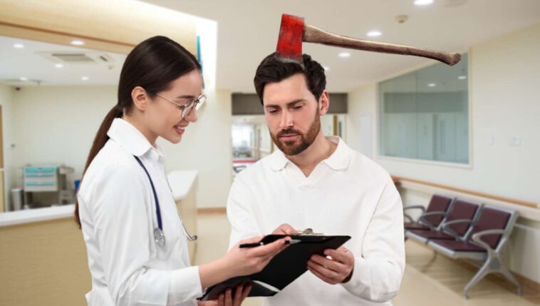 ‘just-complete-this-50-page-questionnaire,’-says-hospital-clerk-to-man-with-axe-embedded-in-skull