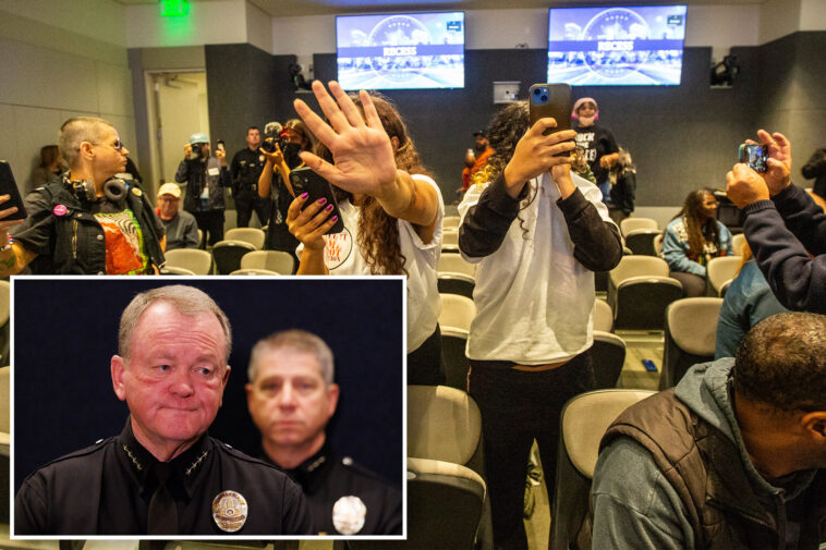 lapd-chief-slams-‘vile’-mob-that-shuts-down-police-meetings-and-silences-free-speech-—-and-admits-there’s-nothing-they-can-do