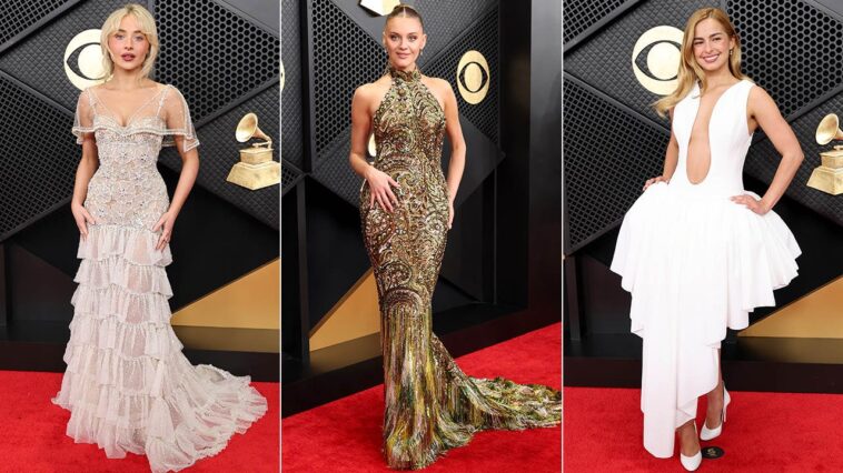 grammy-awards-2026:-sabrina-carpenter,-kelsea-ballerini-and-addison-rae-shine-on-red-carpet